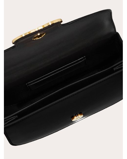 Ferragamo Black Double Gancini North-South Crossbody Bag