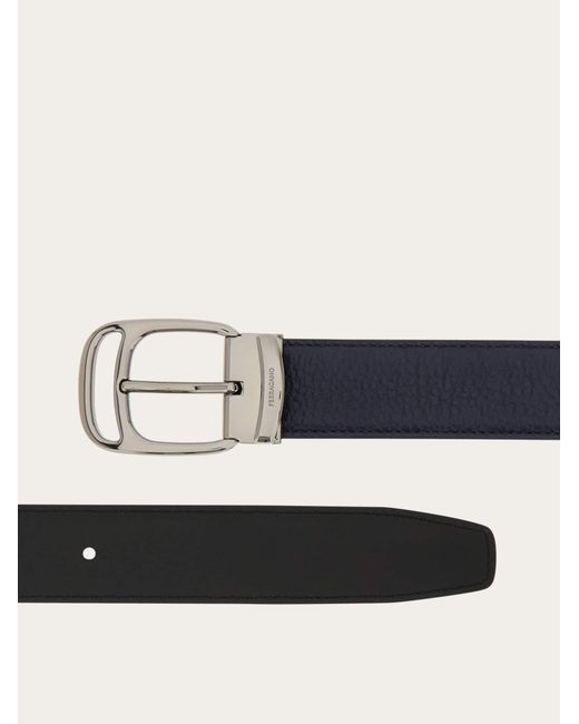 Ferragamo Blue Reversible And Adjustable Belt for men