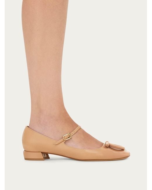 Ferragamo Natural Maxi Gancini Mary Jane