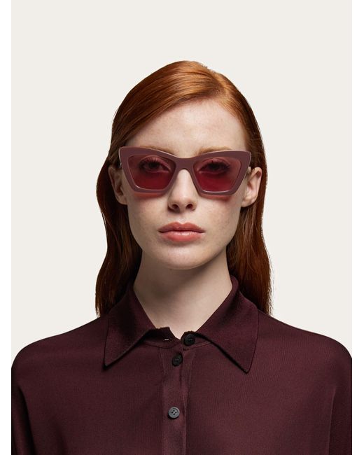 Ferragamo Pink Butterfly Frame Sunglasses