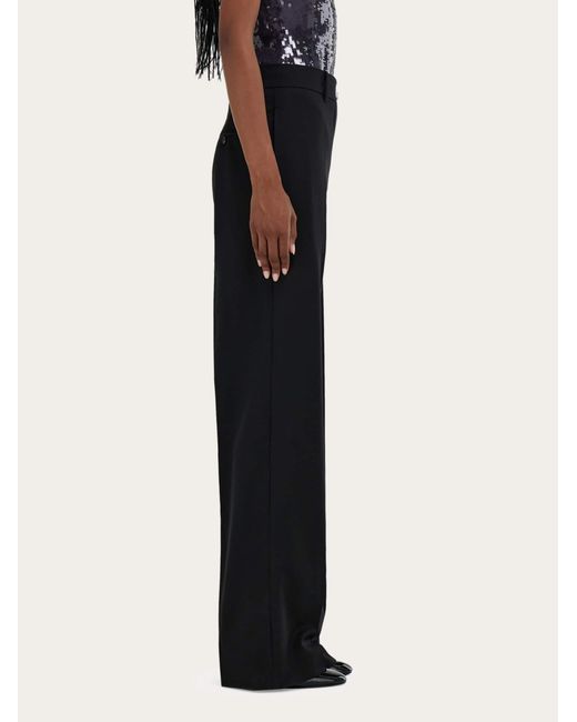 Ferragamo Black Cashmere Blend Tailored Trouser