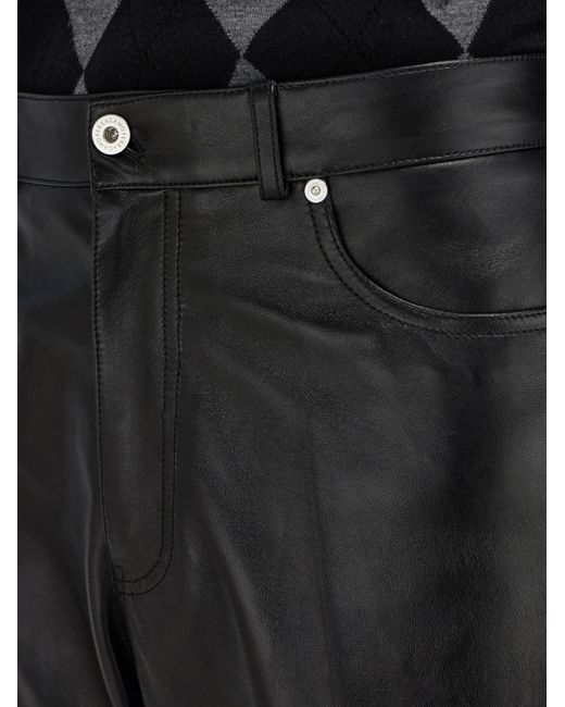 Ferragamo Black Five Pocket Nappa Trousers for men