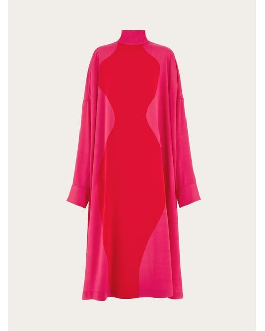Ferragamo Pink Damen Tunikakleid mit Hourglass-Print