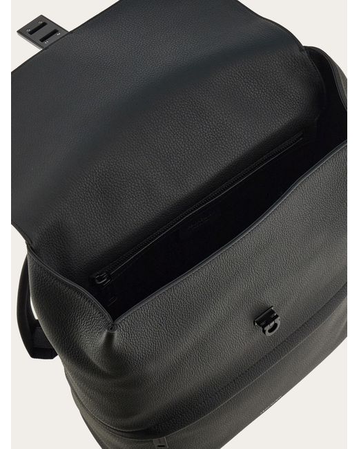 Ferragamo Black Backpack With Hug Buckle for men