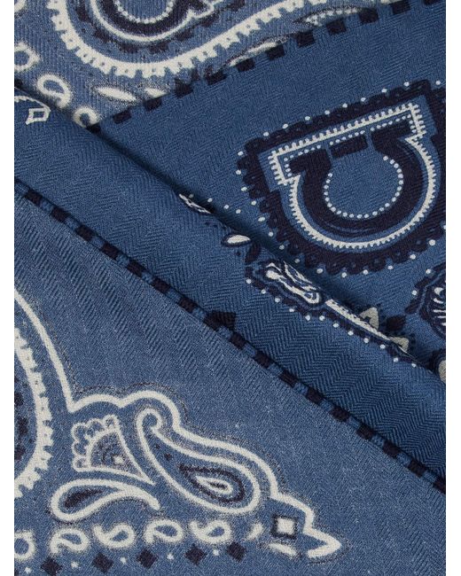 Uomo Sciarpa A Triangolo Arabesque di Ferragamo in Blue da Uomo