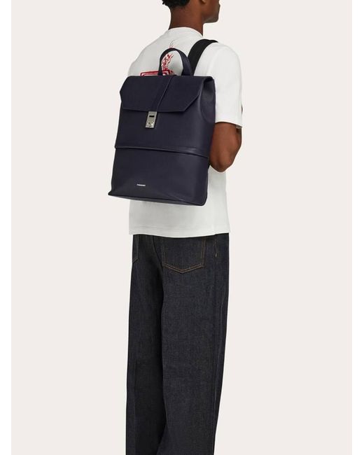 Hommes Sac À Dos Avec Boucle Gancini Bleu Ferragamo pour homme en coloris Blue