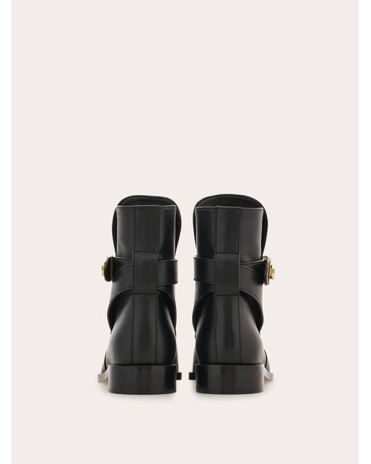 Ferragamo Black Hug Buckle Ankle Boot