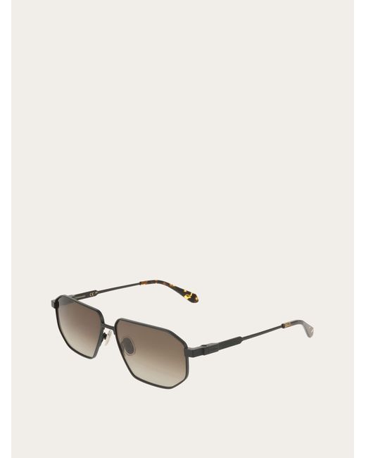 Ferragamo Natural Rectangular Frame Sunglasses for men