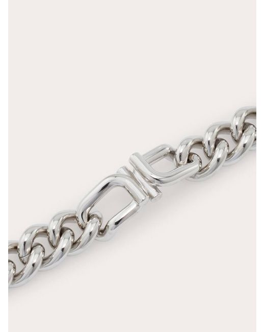 Ferragamo White Gancini Chain Bracelet for men