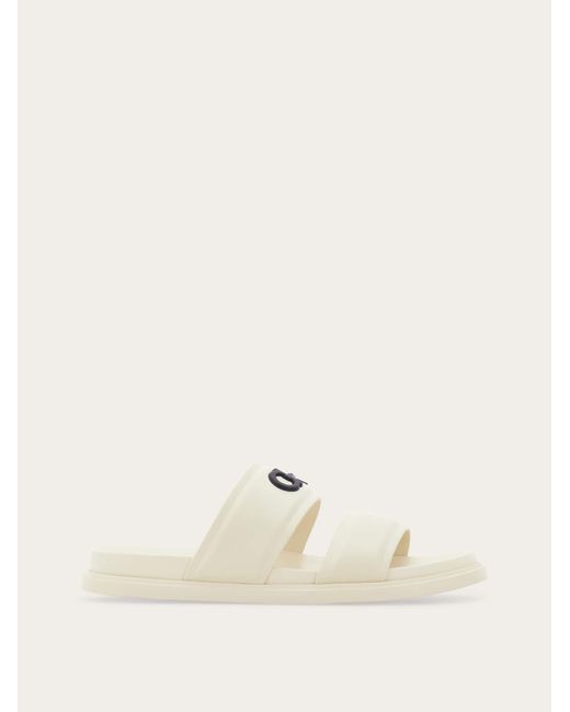 Ferragamo Natural Gancini Ornament Slide for men