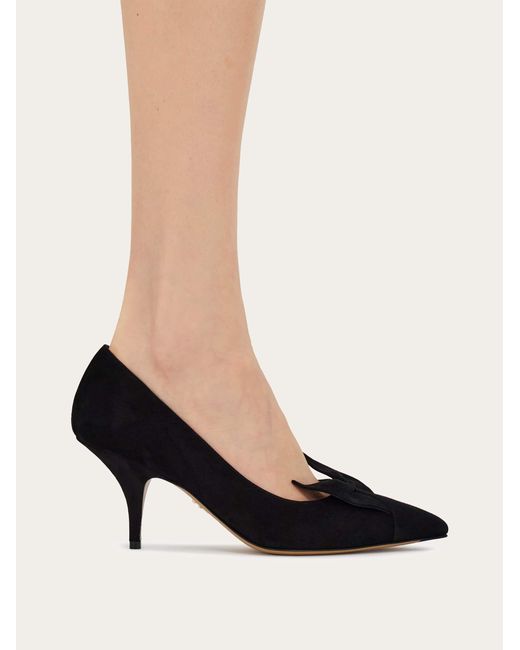 Ferragamo Black Soft Bow Pump