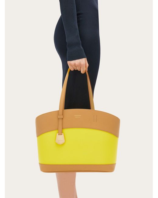 Ferragamo Yellow Women Charming Tote Bag (s)