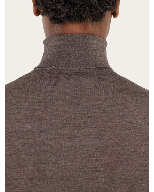 Ferragamo Brown High Neck Pullover for men
