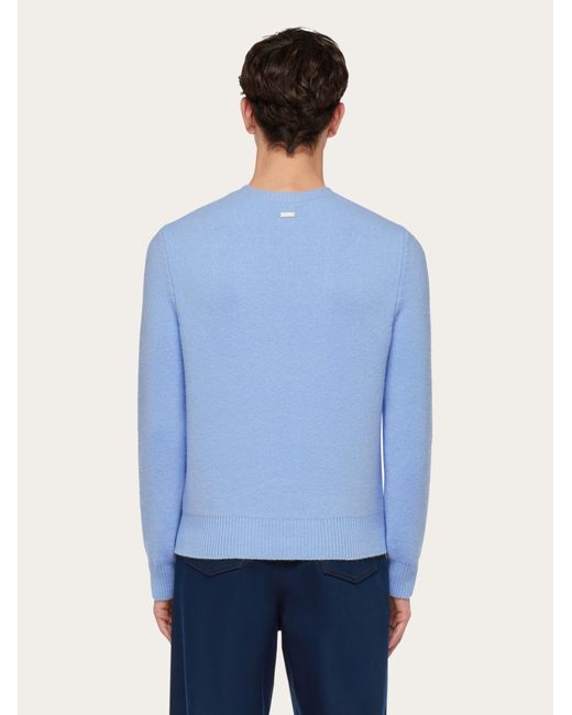 Ferragamo Blue Crew Neck Sweater for men