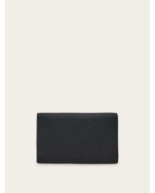 Ferragamo White Micro Gancini Credit Card Holder for men