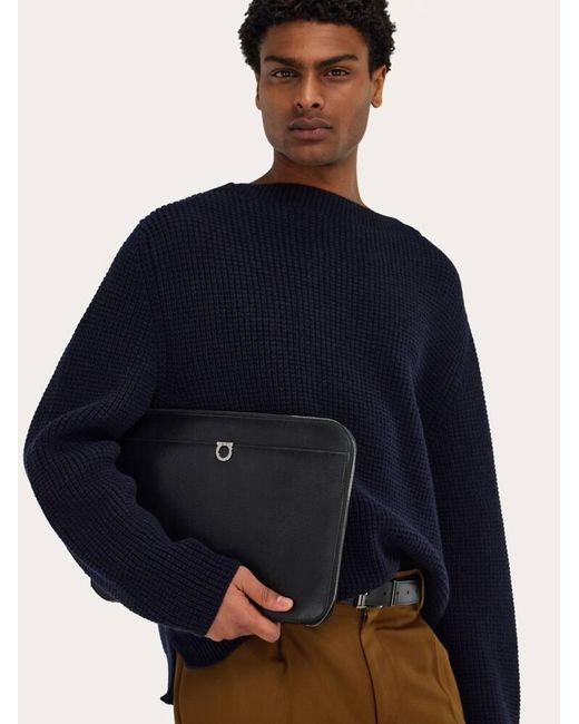 Ferragamo Black Gancini Document Holder for men