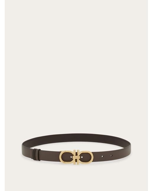Ferragamo White Reversible And Adjustable Gancini Belt