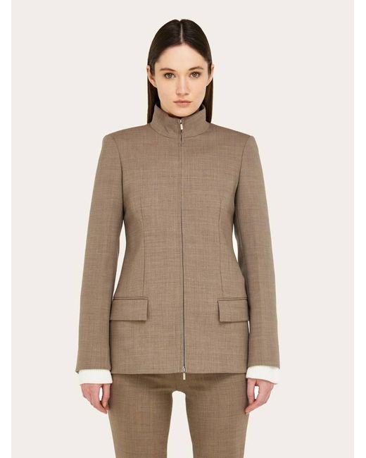 Ferragamo Brown Long Jacket