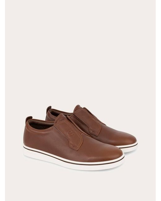 Ferragamo Brown Derby Slip-On .5 for men