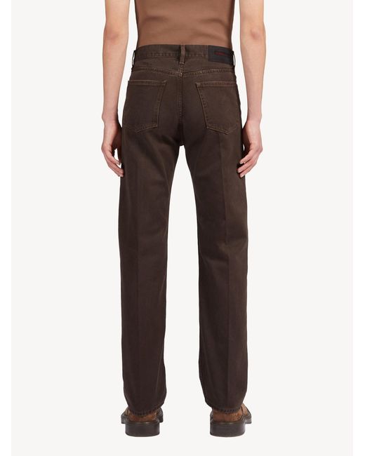 Washed five pocket trouser Ferragamo pour homme en coloris Brown