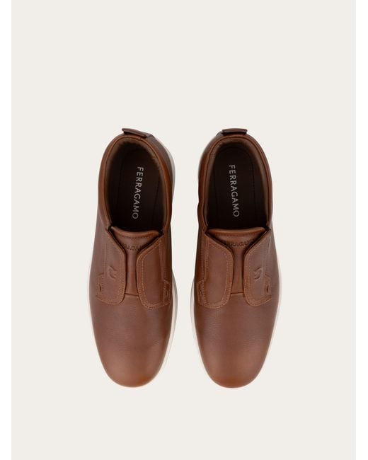 Ferragamo Brown Derby Slip-On .5 for men