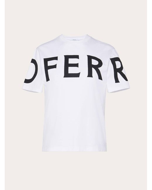 Ferragamo White Damen T-Shirt mit grafischem Logo