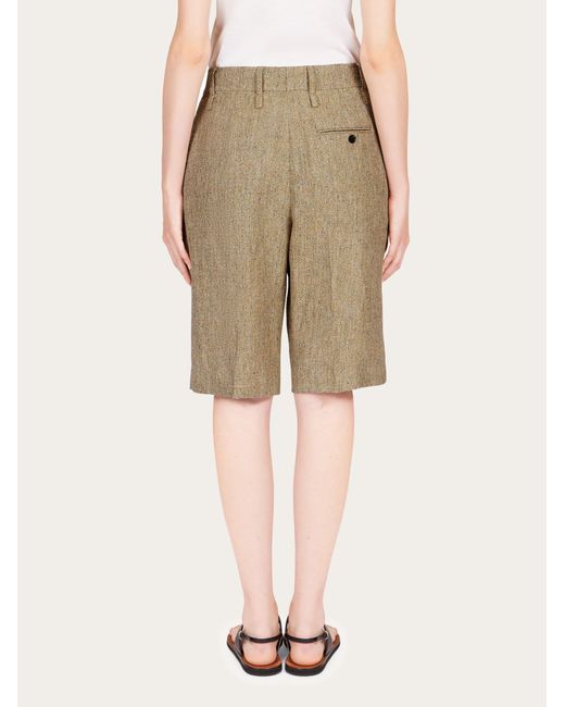 Ferragamo Natural Tailored Bermuda Shorts