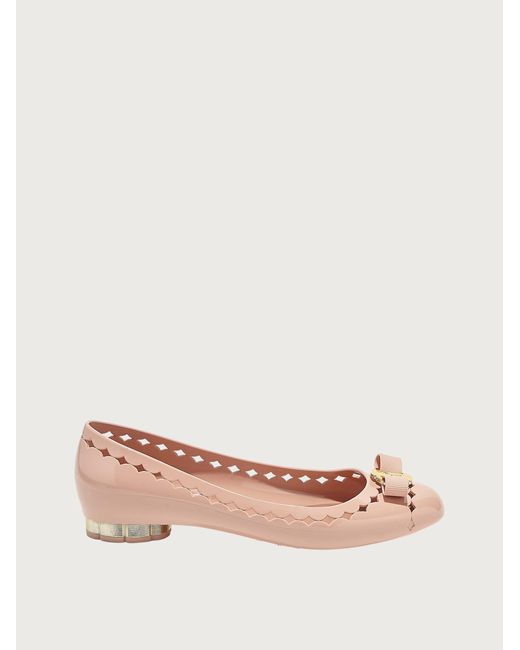 flower heel jelly ballet flat