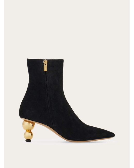 Ferragamo Black Spherical Heel Ankle Boot