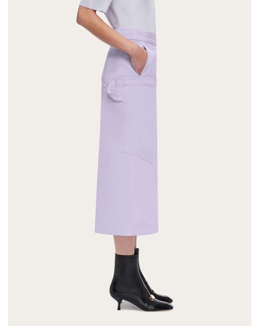 Ferragamo Purple Midi Skirt