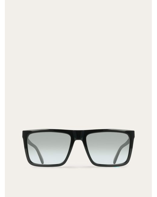 Ferragamo Black Rectangular Frame Sunglasses for men