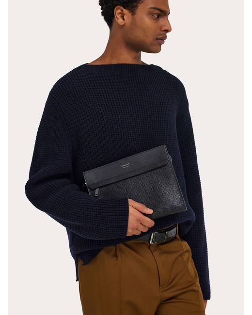 Ferragamo Black Monogram Pouch for men