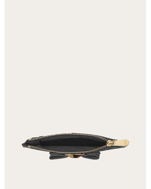 Ferragamo White Vara Bow Credit Card Holder