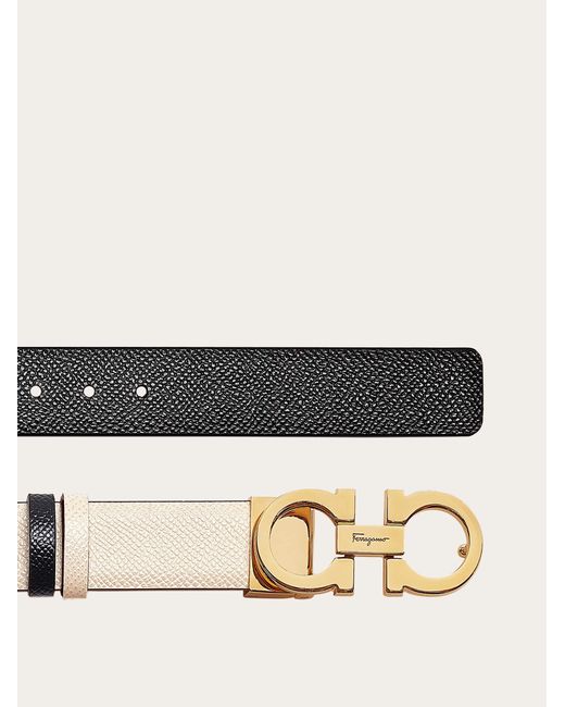 Ferragamo Natural Reversible And Adjustable Gancini Belt