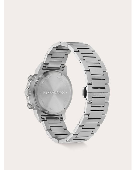 Ferragamo White Sport Chrono Watch for men
