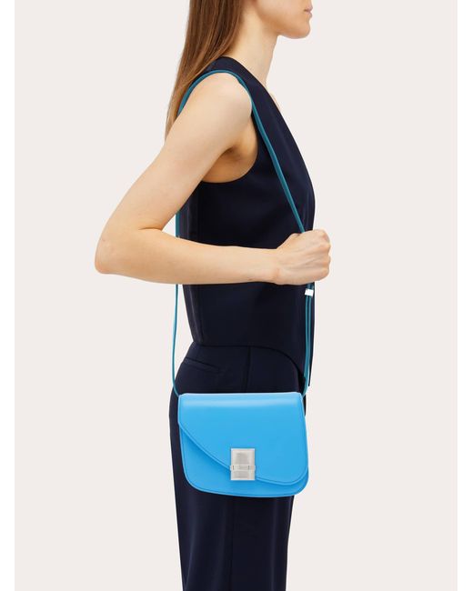 Ferragamo Blue Fiamma Crossbody Bag (s)