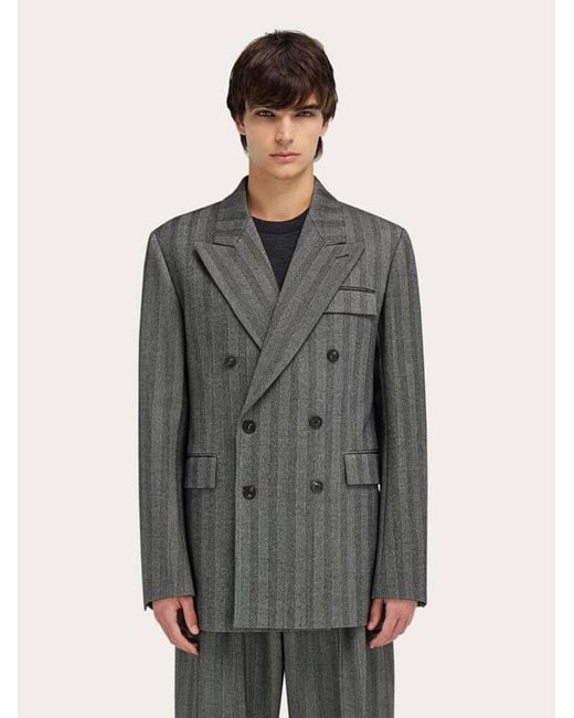 Uomo Blazer Doppio Petto di Ferragamo in Gray da Uomo