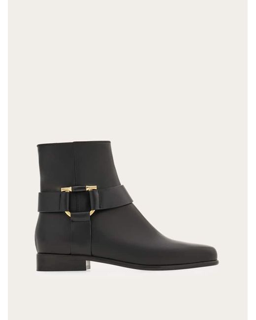 Mujer Botines Adorno Gancini Negro Talla .5 Ferragamo de color Black