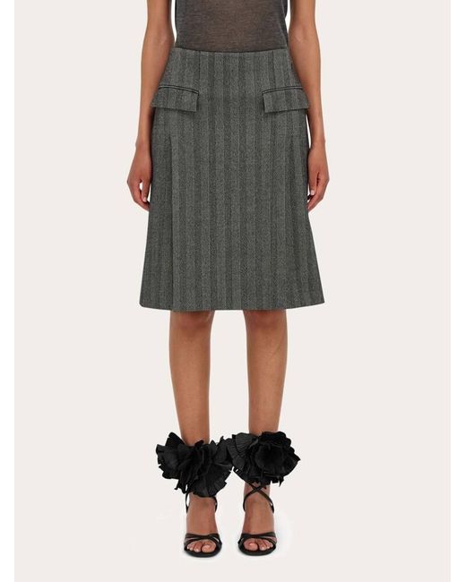 Donna Gonna Con Doppio Spacco di Ferragamo in Gray