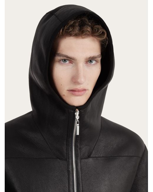 Reversible hooded blouson Ferragamo pour homme en coloris Black