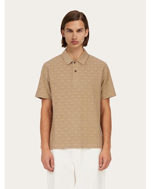 Ferragamo Natural Monogram Polo Shirt for men