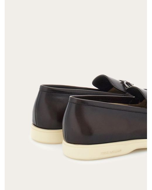 Ferragamo White Casual Loafer With Gancini Ornament .5 for men