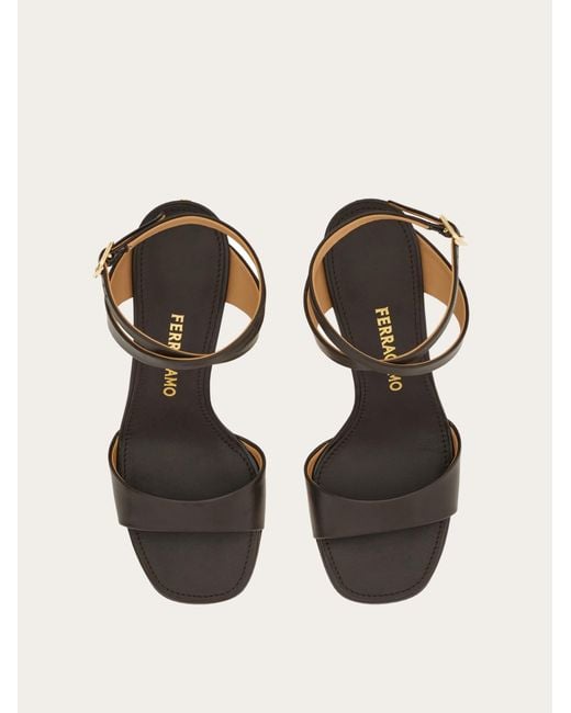 Ferragamo Natural Mid Heel Sandal