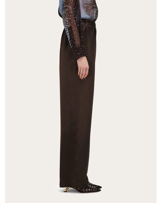 Ferragamo Brown Satin Trouser