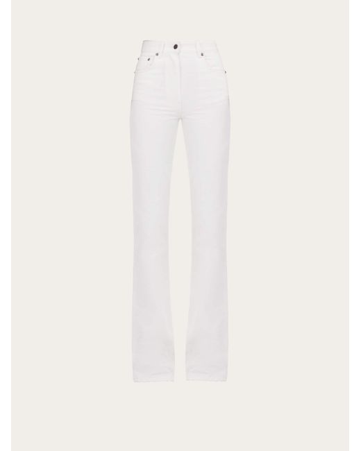 Ferragamo White 5 Pocket Jeans