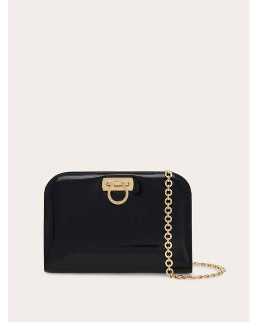 Ferragamo Black Diana Clutch