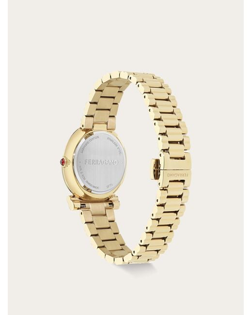 Ferragamo Metallic Gancini Twisted 32Mm Watch