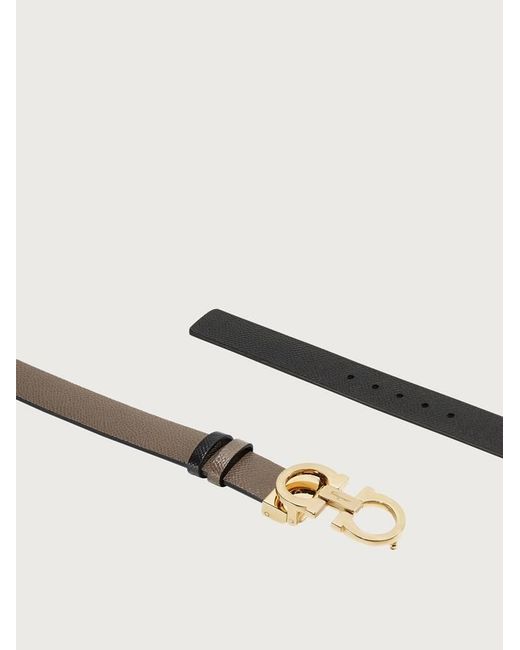 Ferragamo Natural Reversible And Adjustable Gancini Belt