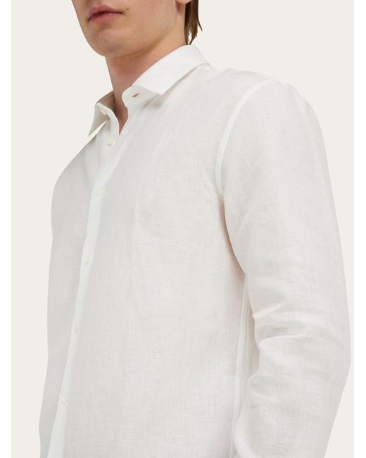 Ferragamo White Linen Shirt for men
