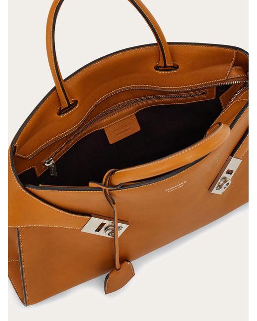 Ferragamo Brown Hug Briefcase for men